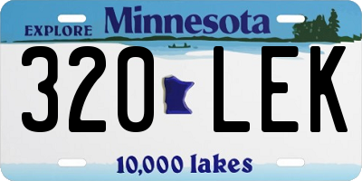 MN license plate 320LEK