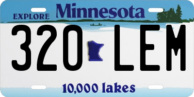 MN license plate 320LEM