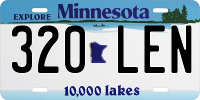 MN license plate 320LEN