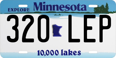 MN license plate 320LEP