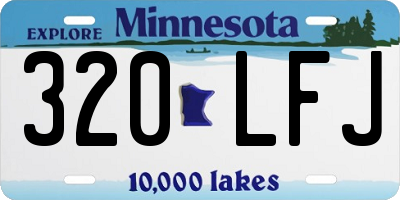 MN license plate 320LFJ