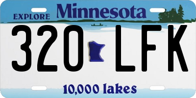 MN license plate 320LFK