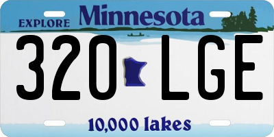 MN license plate 320LGE