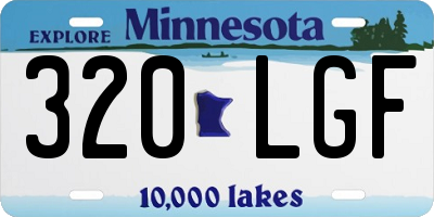 MN license plate 320LGF