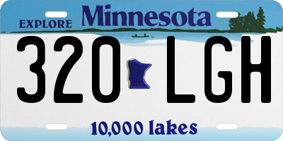 MN license plate 320LGH