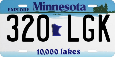 MN license plate 320LGK