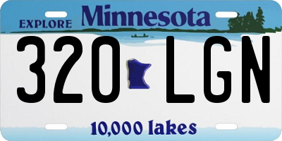 MN license plate 320LGN