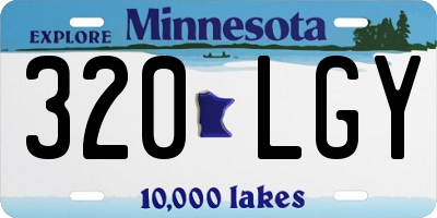 MN license plate 320LGY