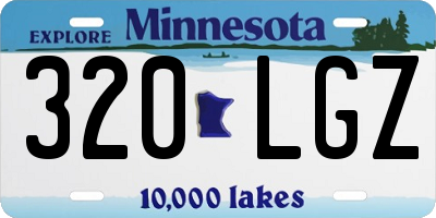 MN license plate 320LGZ
