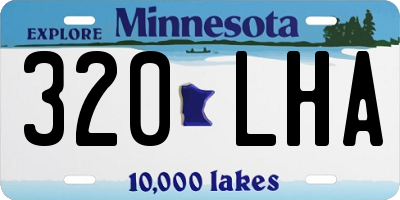 MN license plate 320LHA
