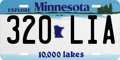 MN license plate 320LIA