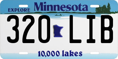 MN license plate 320LIB