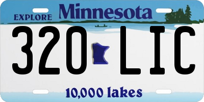MN license plate 320LIC