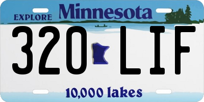 MN license plate 320LIF