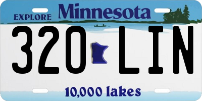 MN license plate 320LIN