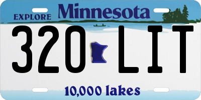 MN license plate 320LIT