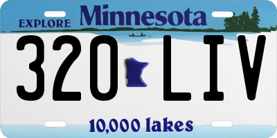 MN license plate 320LIV