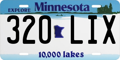 MN license plate 320LIX