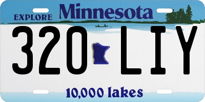 MN license plate 320LIY