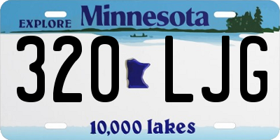 MN license plate 320LJG