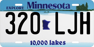 MN license plate 320LJH