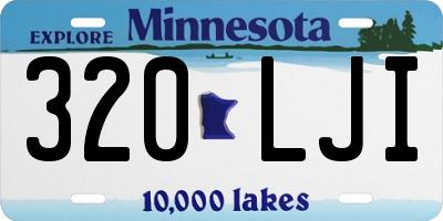 MN license plate 320LJI