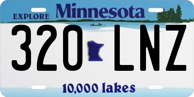 MN license plate 320LNZ