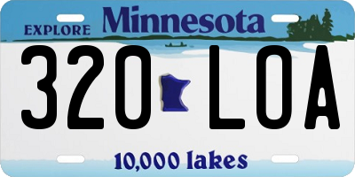 MN license plate 320LOA