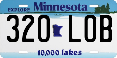 MN license plate 320LOB