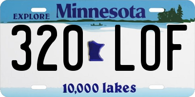 MN license plate 320LOF