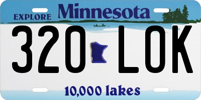 MN license plate 320LOK