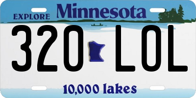 MN license plate 320LOL