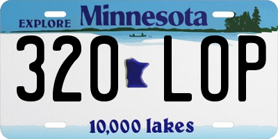 MN license plate 320LOP