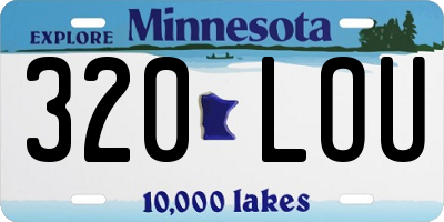 MN license plate 320LOU