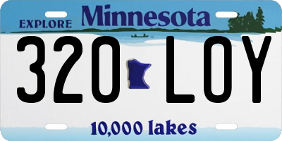 MN license plate 320LOY