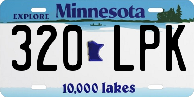 MN license plate 320LPK