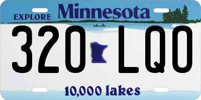 MN license plate 320LQO