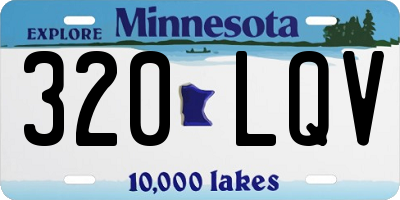 MN license plate 320LQV