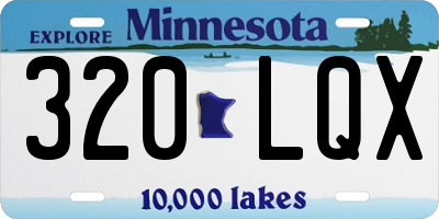 MN license plate 320LQX