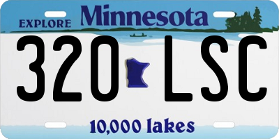 MN license plate 320LSC