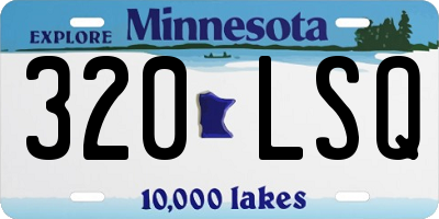 MN license plate 320LSQ