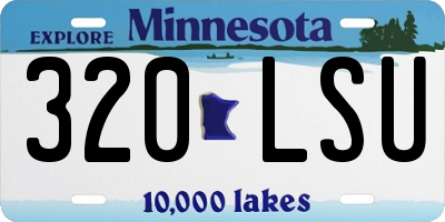 MN license plate 320LSU