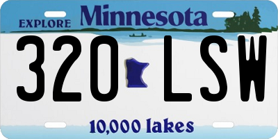 MN license plate 320LSW