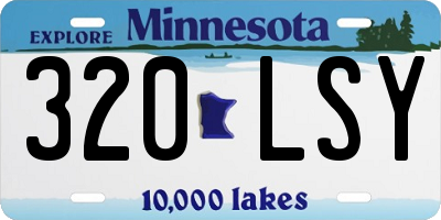 MN license plate 320LSY