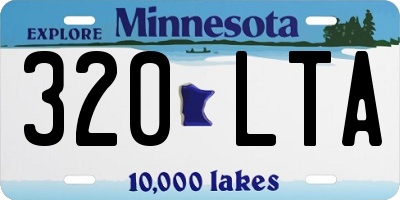 MN license plate 320LTA