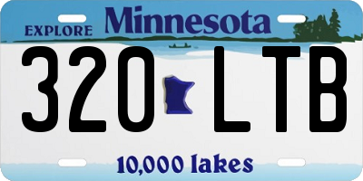 MN license plate 320LTB