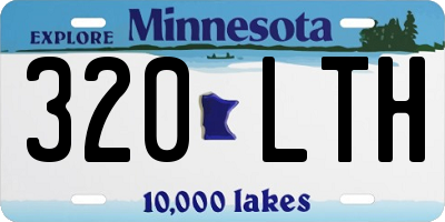 MN license plate 320LTH