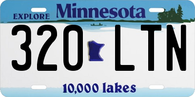 MN license plate 320LTN