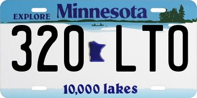 MN license plate 320LTO