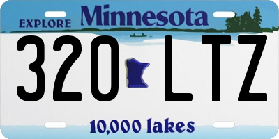 MN license plate 320LTZ